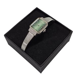 Vintage Seiko Women’s Rectangular Green Dial Dress Watch